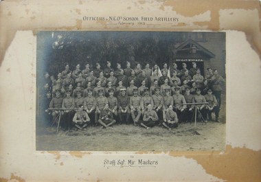 photograph - Black and White, Officers and Non-Commissioned Officers School, Field Artillery, February 1913, 02/1913