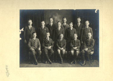 Photograph - Black and white, Richards & Co, Ballarat Junior Technical School Scholarship and Studentship winners, Captains and Prefects1926, 05/1926