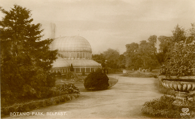 Postcard, Sepia, E.A. Schwerdtleger & Co, Botanic Park, Belfast