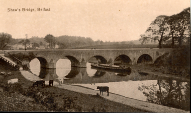 Postcard - Sepia, Valentine, Shaw's Bridge, Belfast