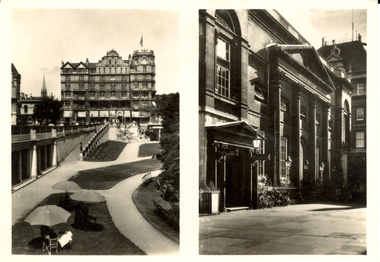 Photograph - Black and White, E.A. Sweetman 7 Son Ltd, Bath from Pulteney Bridge and the Pump Room, Bath