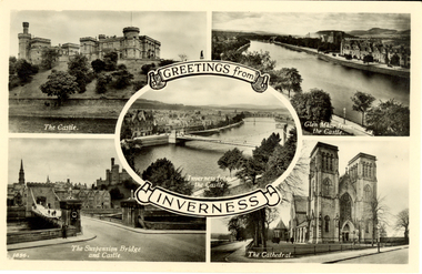 Postcards - black and white, J.B. White Ltd, Greetings from Inverness