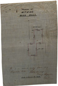 Plan, Tracing of M.T. No 213 Hard HIlls, 1870, 01/11/1870