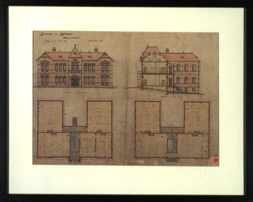Plans for the Ballarat School of Mines New Classrooms, c1899 (print)