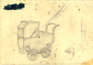 Artwork, Preparatory Sketches of a Pram by Keith Rash