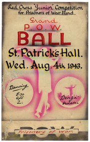 Sign for Grand P.O.W. Ball at St Patrick's Ballarat, 1943