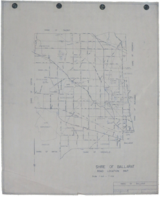 Map, Shire of Ballarat Road Location Map, 1968, 05/06/2014