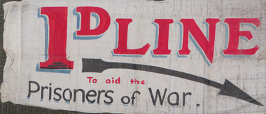 Sign, Id Line for Prisoners of War Sign by Keith Rash, c1943