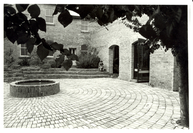 brick paved courtyard