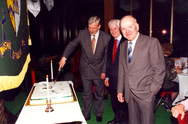 Photograph - Colour, Cutting the Ballarat School of Mines 125th Anniversary Cake, 1995, 1995