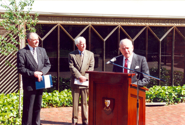 Photograph - Colour, Bill Gribble Making a Speech at the Ballarat School of Mines, 1995, 1995