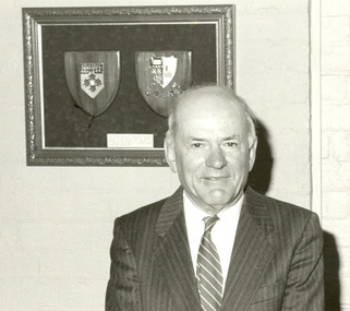 Photograph - Black and White, Bill Gribble in Founders Room at the Ballarat School of Mines, c1994, c1994