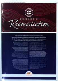 Poster, University of Ballarat Statement of Reconciliation, 2009, 2009