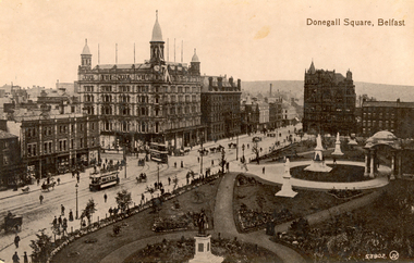 Postcard - Black and white, Valentine, Donegall Square, Belfast