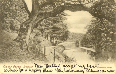 Postcard - black and white, On the Lagan, Belfast, c1900, c1900