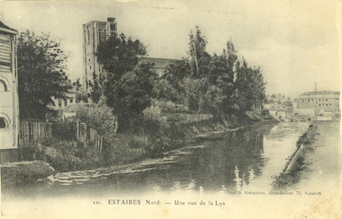 Postcard - black and white, Estaires, France, c1917, C1917
