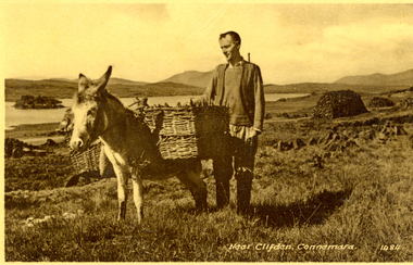 Postcard - black and white, Near Clifden, Connemara, Ireland