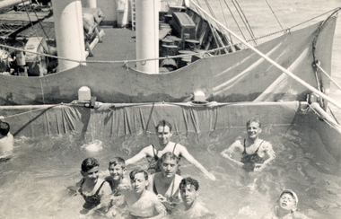 Photograph - Black and White, Swimming Bath on 'Remo', Red Sea, 1940, Jan 1940