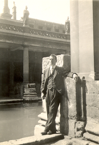 Photograph - Black and White, Frank Wright, Frank Wright at the Great Roman Bath, Bath, 1934, 3/7/34