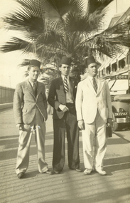 Photograph - Black and White, Three Men at Port Said, 1933, 4/9/1933