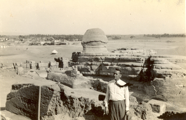 Photograph - Black and White, Frank Wright at the Sphinx, 1940, May 1940