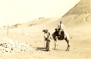 Photograph - Black and White, Frank Wright at the Pyramids, 1940, May 1940