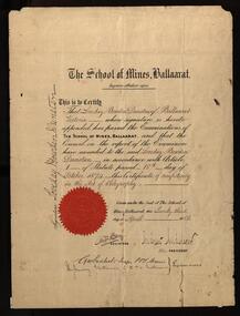 A printed certificate