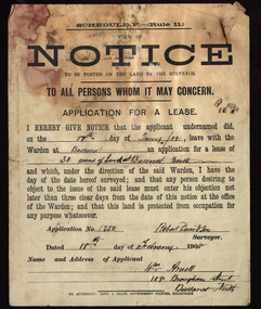 Document, Notice, 18/02/1908