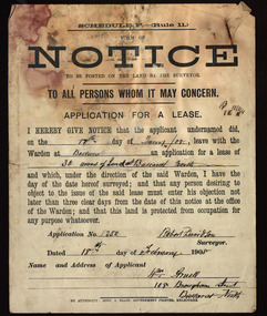 Document, Notice, 18/02/1908