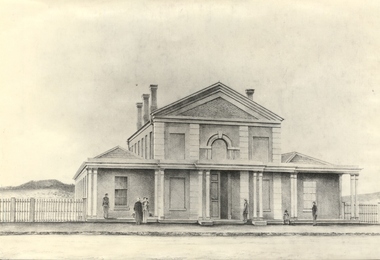 Photograph - Black and white, Circuit Court House Ballarat - 1859
