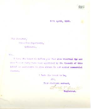 Typed letter