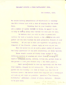 Carbon copy of a typed letter dated 1915
