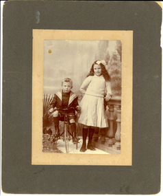 Photograph - black and white, Studio Portrait of Two Children, Clunes