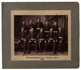 Photograph - black and white, G.C. Wilmot, Winning Detachment No. 1 Company, Geelong Australian Garrison Artillery, 1909, 1909