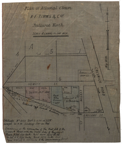 Plan, Plan of Alluvial Claim of A.E. Timms and Co, 1894, 02/04/1894