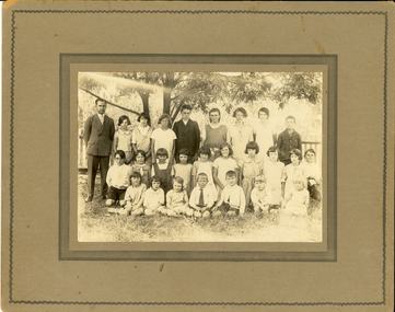 Photograph - black and white, Victorian School with teacher John McNaughton, c1930, c1931