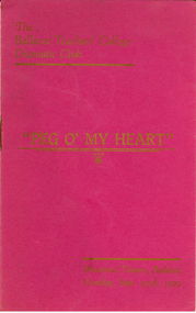 Programme, Peg O' My Heart Programme, 1929, 1929