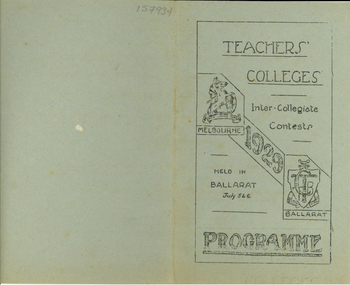 Teachers' College Inter-Collegiate Contests, Ballarat, 1929