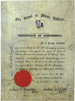 certificate with red seal