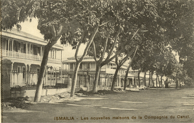 Postcard - black and white, Ismailia - les nouvelles maisons de la Compagnie de Canal, c1917, c1915
