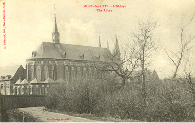 Postcard - black and white, Mont-des-Cats Abbey, c1914