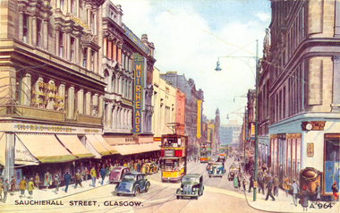 Postcard - colour, Sauchiehall Street, Glasgow