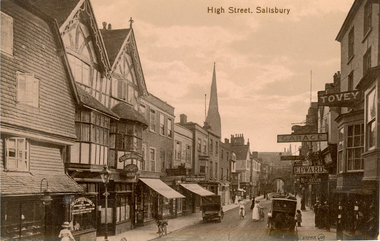 Postcard - photographic, High Street, Salisbury, Wiltshire, England