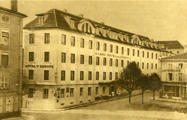 Postcard - black and white, Hotel de L'Europe, Bourg-en-Bresse