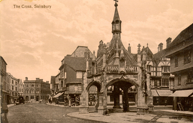 Postcard - photographic, The Cross, Salisbury, c1918