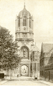 Postcard - black and white, Tom Tower, Christ Church, Oxford, c1916