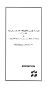 Release of Technology Park Plans and Laying of Foundation Stone, 1995