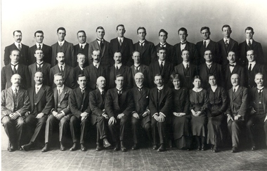 Photograph - Photograph - Black and White, Ballarat School of Mines Staff, 1915, 1915