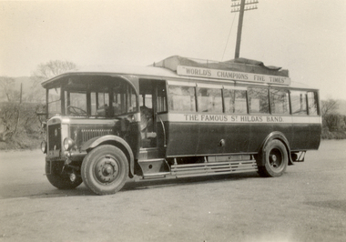 Photograph - Black and White, St Hilda's Band bus, 1934, April 1934