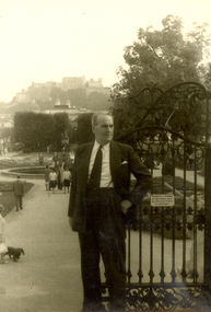 Photograph - Black and White, Frank Wright at the Mirabellgarten in Salzburg, Sept 1963